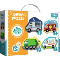 Duże puzzle dla najmłodszych dzieci - Trefl Pojazdy i zawody - 18 elementów