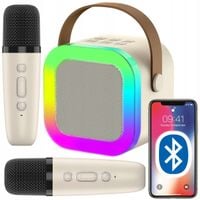 GŁOŚNIK BLUETOOTH ZESTAW KARAOKE 2 MIKROFONY - NIEBIESKI