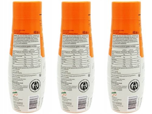 3x SYROP KONCENTRAT MIRINDA DO SATURATORA SODASTREAM 9L NAPOJU z 440ml na Arena.pl