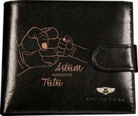Portfel męski skórzany GRAWEROWANY prezent DLA TATY ojca twój napis