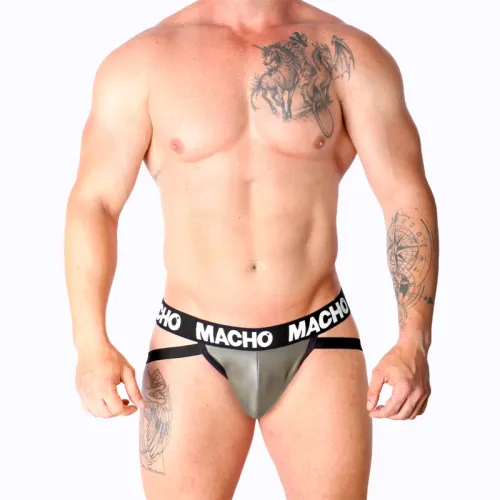 macho mx27gr jock szary-beżowy m syntetyczna skora kolekcja fetish na Arena.pl