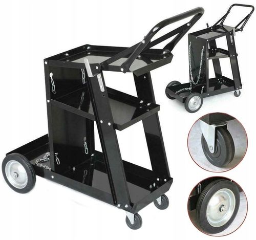 WÓZEK SPAWALNICZY DO SPAWAREK Z PÓŁKĄ NA BUTLE STABILNY MIG MAG MMA TIG na Arena.pl