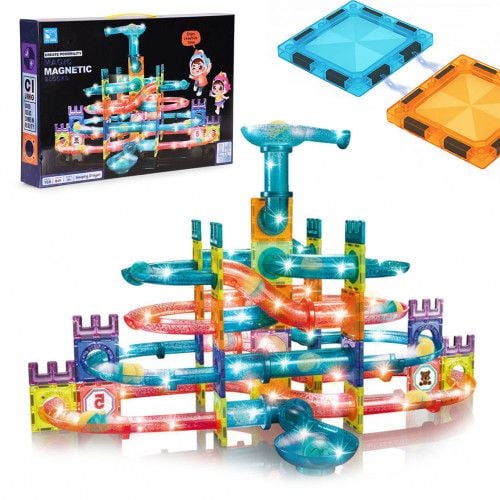 KLOCKI MAGNETYCZNE 166 ELEMENTÓW LED KREATYWNE 2D 3D DLA DZIECI na Arena.pl