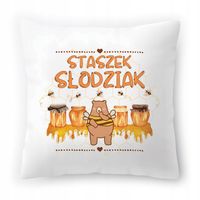 Poduszka Dla Staszka Na Urodziny Ze Zdjęciem Na Prezent Biała 40X40 Cm