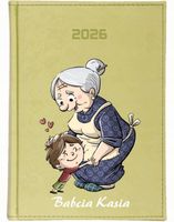 KALENDARZ A5 2026 DZIENNY ksiażkowy Z NADRUKIEM dla babci z twoim tekstem