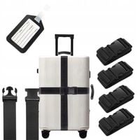 PAS BAGAŻOWY ZABEZPIECZAJĄCY BAGAŻ WALIZKĘ ZESTAW PASÓW 4 SZT IDENTYFIKATOR