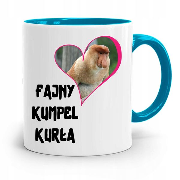 Kubek Błękitny Dla Przyjaciel Fajny Kumpel Kurła Z Nadrukiem Ze Zdjęciem zdjęcie 1