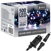 Lampki choinkowe 500 led multikolor + zimny biały flash 27,5 m oświetlenie świąteczne IP44