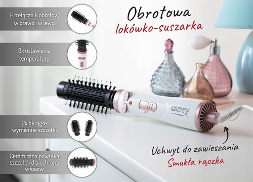 Lokówko-suszarka Obrotowa Lokówko Suszarka Do Włosów Regulacja Temp°C 1200W na Arena.pl