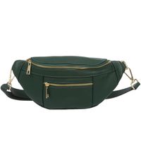 VERA PELLE nerka skórzana saszetka biodrówka V563 c.zielona