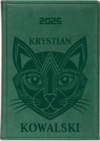 Kieszonkowy TERMINARZ kalendarz A6 2026 z grawerem z różnymi wzorami + imię