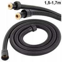 WĄŻ PRYSZNICOWY ROZCIĄGLIWY 1.5 - 1.75 m CZARNY matowy stal 150 - 175