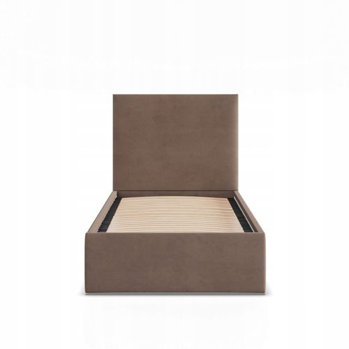 Łóżko Ramowe PAOLA BRĄZOWE JEDNOOSOBOWE Tapicerowane Pojedyncze VELVET na Arena.pl