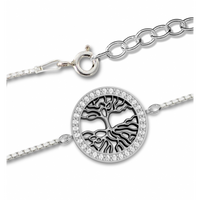 SREBRNA BRANSOLETKA CELEBRYTKA DRZEWKO W KÓŁKU SREBRO PRÓBY 925