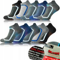 10x Skarpety Stopki SPORTOWE Bawełna ODDYCHAJĄCE Krótkie SILVER