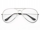 Damskie Okulary Zerówki PILOTKI AVIATOR Srebrne