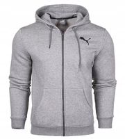 3232 BLUZA MĘSKA PUMA ROZPINANA Z KAPTUREM BAWEŁNIANA OCIEPLANA SZARA