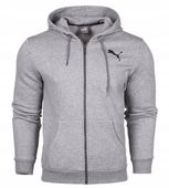 3232 BLUZA MĘSKA PUMA ROZPINANA Z KAPTUREM BAWEŁNIANA OCIEPLANA SZARA