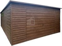 Garaż blaszany 5x6m brama uchylna drzwi okno drewnopodobny ID1031