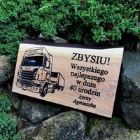 Drewniany prezent dla kierowcy TIR-a urodziny TIR
