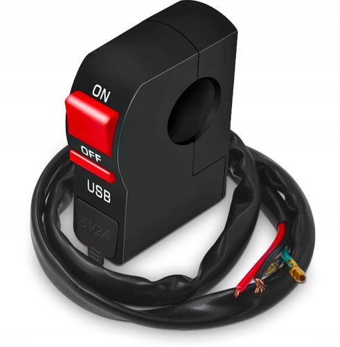 PRZEŁĄCZNIK WŁĄCZNIK ŁADOWARKA MOTOCYKL LED USB 2A na Arena.pl