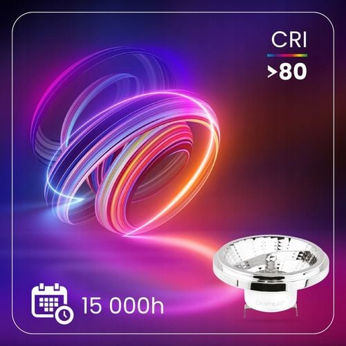 Żarówka LED G53 AR111 GU10 15W = 100W 1521lm 4000K 24° 12V Srebrna na Arena.pl