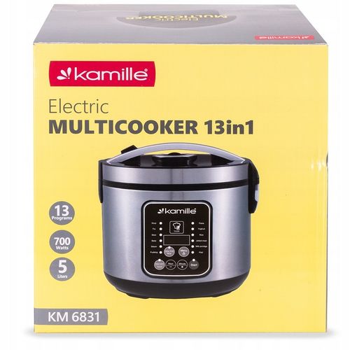 MULTICOOKER ELEKTRYCZNY garnek SZYBKOWAR parowar 13 programów KAMILLE na Arena.pl