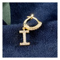 Kolczyki pozłacane literka I KST1683I