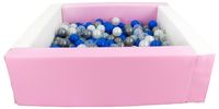 Kwadratowy suchy basen z ekoskóry z 200 piłeczkami MEGA ZESTAW DLA DZIECI