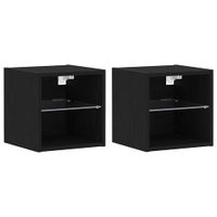 Szafka pod telewizor 2 pcs Czarny 30 x 28.5 x 30 cm