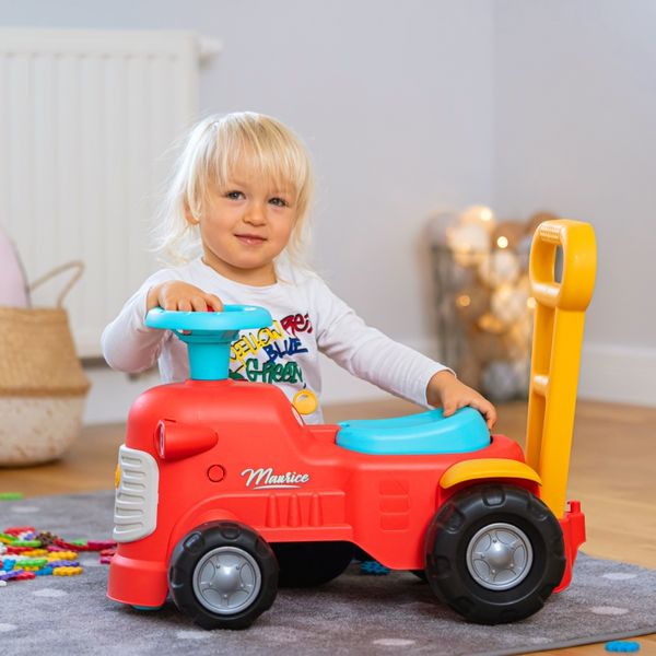 FALK Maurice Traktorek Jeździk Czerwony Pchacz Odpychacz Schowek od 1 roku zdjęcie 95