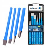 HOGERT ZESTAW KOMPLET PRZECINAKÓW, PUNKTAKÓW WYBIJAKÓW STALOWE 6 EL