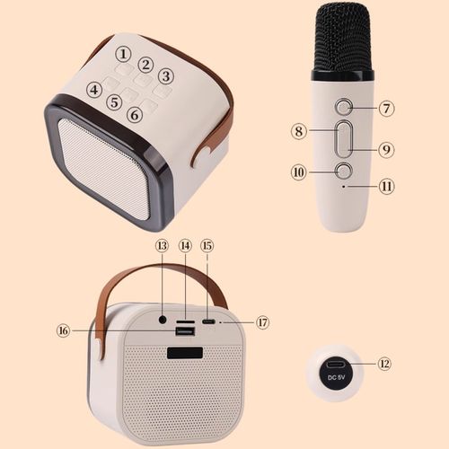 Bezprzewodowy Zestaw Do Karaoke Dla Dzieci Bluetooth Głośnik + 2 mikrofony na Arena.pl