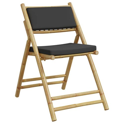 2-cz., składany zestaw mebli bistro ciemnoszare poduszki bambus na Arena.pl