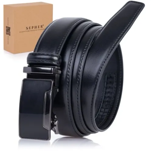 Pasek SKÓRZANY Męski Automat CZARNY spodni prezent na Arena.pl