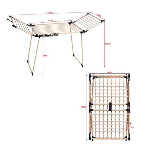 Stojąca suszarka na pranie odzież bieliznę składana balkonowa mocna duża na Arena.pl