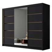 Szafa przesuwna AMBER VI 250-pojemna garderoba-CZARNY