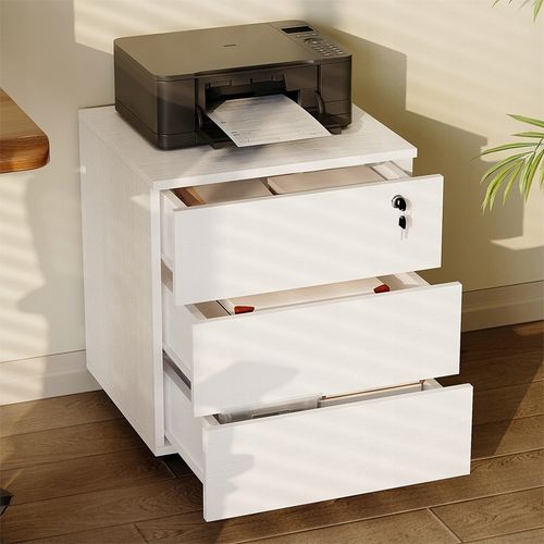 Kontenerek biurowy biały na kółkach z szufladami mobilna szafka na Arena.pl