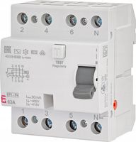 ETI WYŁĄCZNIK RÓŻNICOWOPRĄDOWY 4P 63A typ AC 10kA 30mA 3P+N 415V 002061613