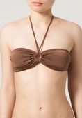 BEACH PANTIES WHITE BAY BIKINI TOP COFFEE SHIMMER M