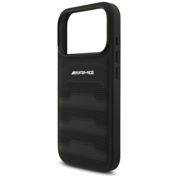 Etui AMG Leather Debossed Lines Logo do iPhone 17 Pro czarny zdjęcie 6