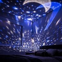 lampka nocna projektor gwiazd nieba obrotowa niebieska 2w1 dla dzieci