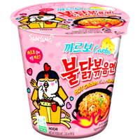 Ramyun Buldak o smaku ostrego kurczaka a la Carbonara w kubku, ogniście ostry 80g - Samyang