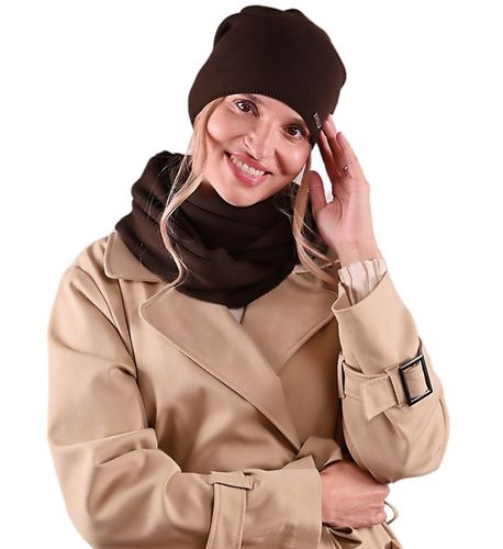 CZAPKA damska przejściowa jesienna gładka Polska modny BRAZ czekolada na Arena.pl