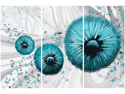 60 90CM OBRAZ 3 ELEM TURKUSOWE DMUCHAWCE 2 DRUK PŁÓTNO RAMA na Arena.pl