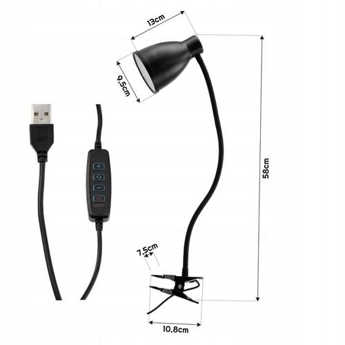 Lampka Lampa LED Biurkowa Kreślarska Na Klips Regulacja Światła 40xLED na Arena.pl