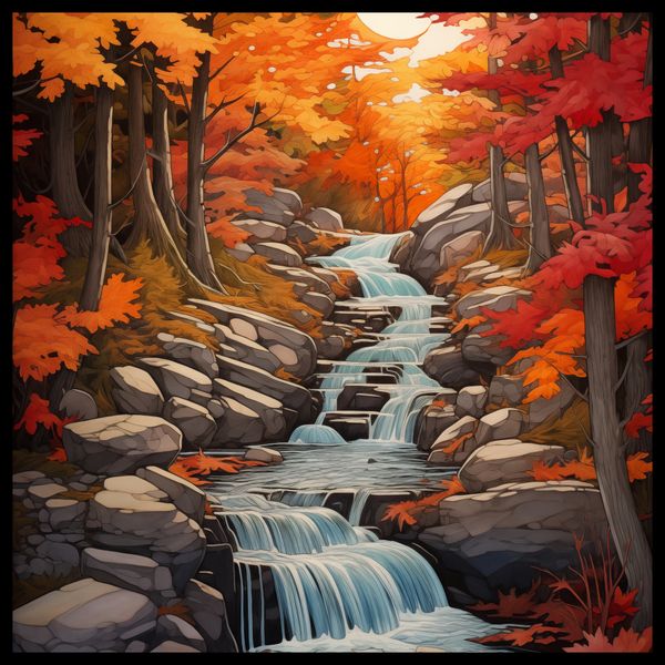 Plakat 50x50cm Jesienne Wodospady zdjęcie 2