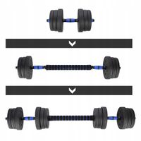 ZESTAW REGULOWANYCH HANTLI + SZTANGA = 20KG