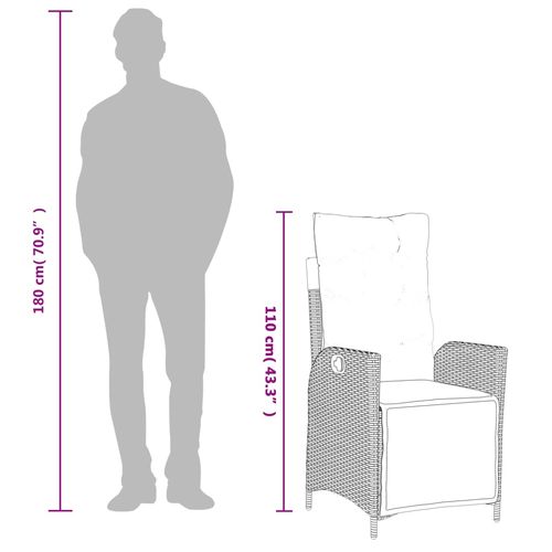 7-cz. zestaw mebli ogrodowych z poduszkami, szary, rattan PE na Arena.pl