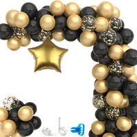 Balony ZESTAW Girlanda balonowa czarne na urodziny wiązadełko taśma